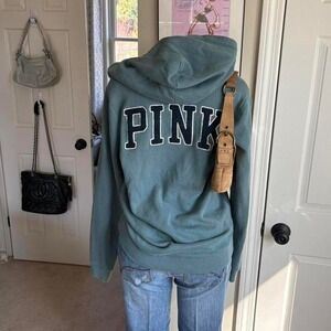 Y2K 2000s Victoria's Secret PINK spellout zip Hoodie